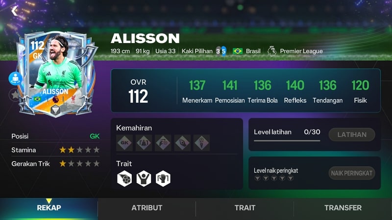 Alisson Becker OVR 112
