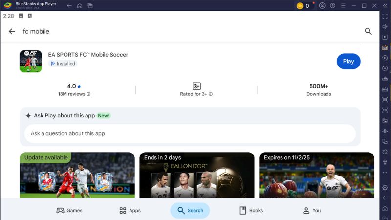 Download FC Mobile di Play Store