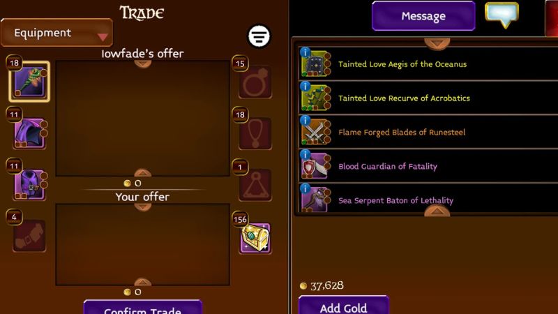 Fitur Trade di Game Arcane Legends