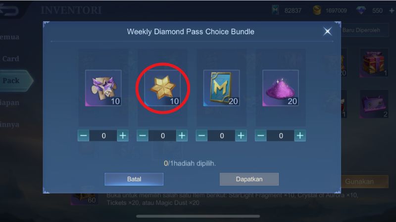 Top Up Weekly Diamond Pass