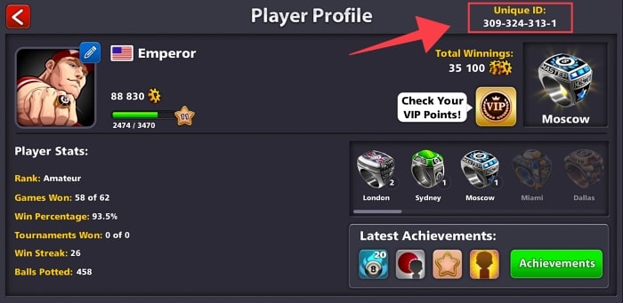 Contoh ID 8 Ball Pool