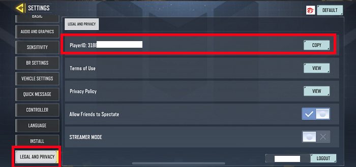 Contoh ID Call of Duty Mobile