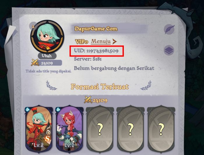 Contoh ID Madtale: Idle RPG