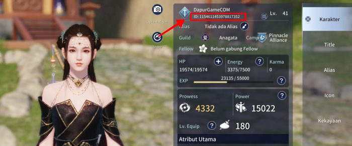 Contoh ID Moonlight Blade M