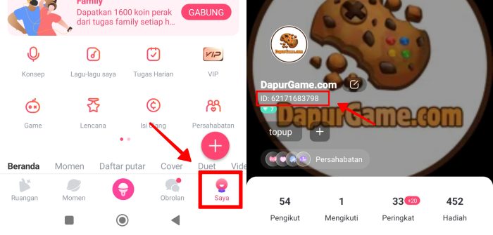 Contoh ID StarMaker
